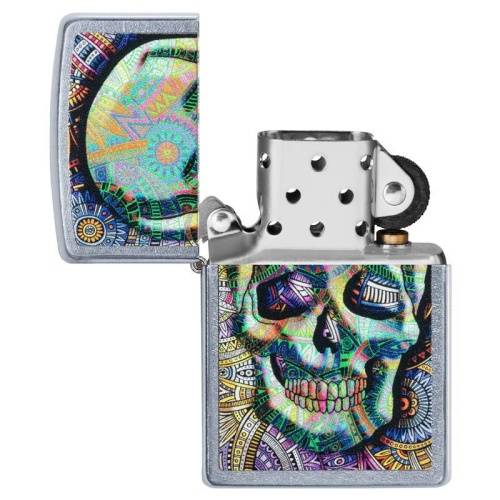 206 ZIPPO Зажигалка ZIPPO Geometric Skull Design с покрытием Street Chrome™ фото 6